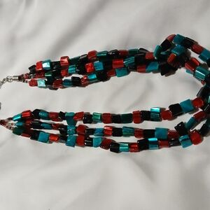 Vintage Multicolor Stone Beaded Necklace